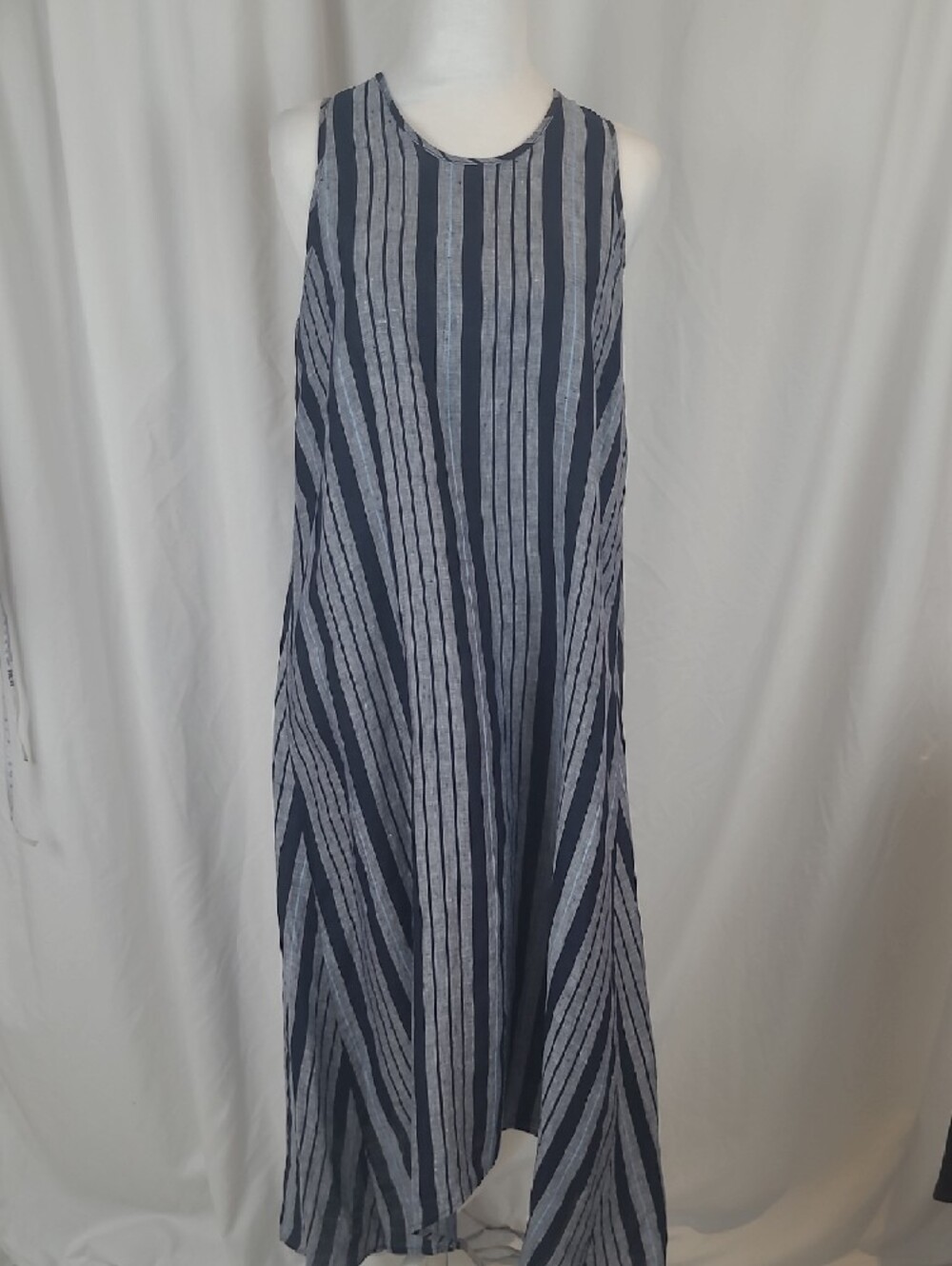 Lord & Taylor 100% Linen Striped Sleeveless Dress XS  NWOT